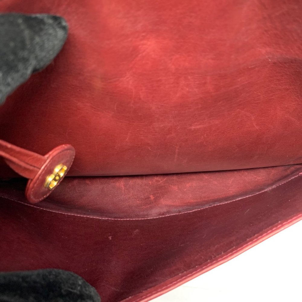 Authentic Chanel Shoulder Bag Bordeaux Lamb Skin - Picture 14 of 16